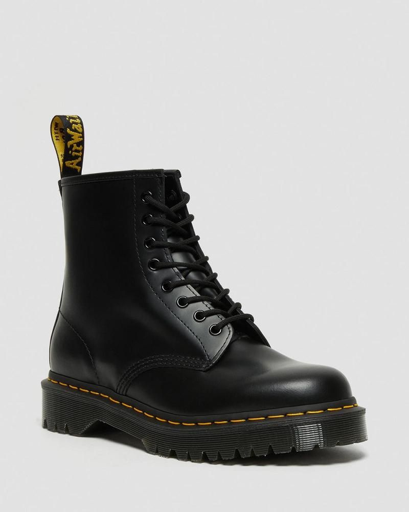 Dr Martens 1460 Bex Smooth Læder Platform Støvler Dame Sort | DK 230JPQ